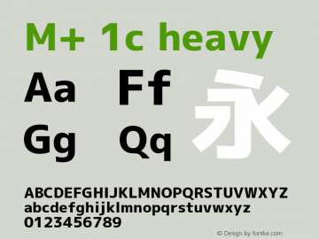 M+ 1c heavy  Font Sample