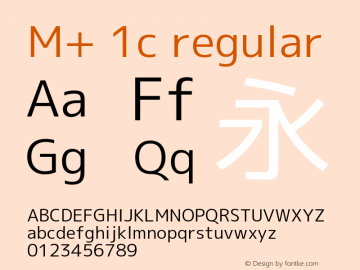 M+ 1c regular  Font Sample