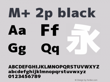 M+ 2p black  Font Sample