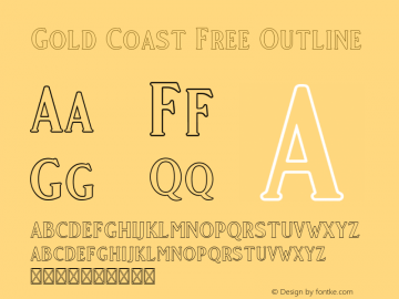 Gold Coast Free Outline Version 1.000 Font Sample