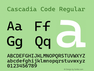 Cascadia Code Regular Version 1911.210图片样张