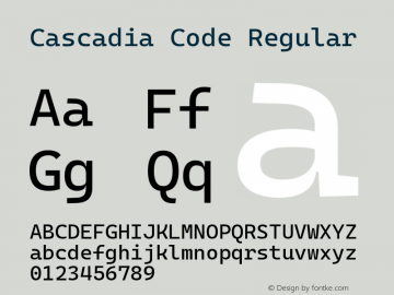 Cascadia Code Regular Version 1911.200图片样张