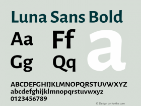 Luna Sans Bold Version 2.001;January 6, 2020;FontCreator 12.0.0.2547 64-bit Font Sample