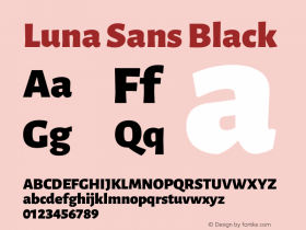 Luna Sans Black Version 2.001;January 6, 2020;FontCreator 12.0.0.2547 64-bit Font Sample
