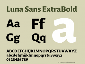 Luna Sans ExtraBold Version 2.001;January 6, 2020;FontCreator 12.0.0.2547 64-bit Font Sample