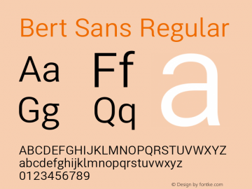 Bert Sans Version 12.135;January 11, 2020;FontCreator 12.0.0.2547 64-bit Font Sample