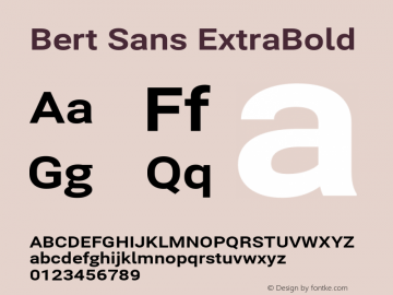 Bert Sans ExtraBold Version 12.135;January 11, 2020;FontCreator 12.0.0.2547 64-bit图片样张