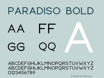 Paradiso Bold Version 1.00;January 20, 2020;FontCreator 11.5.0.2421 64-bit Font Sample