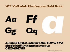 WT Volkolak Grotesque Bold Italic Version 4.000;PS 004.000;hotconv 1.0.88;makeotf.lib2.5.64775图片样张