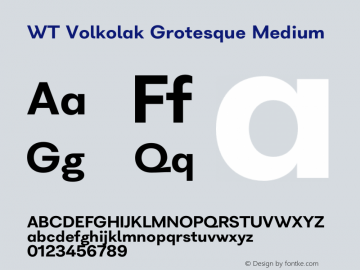 WT Volkolak Grotesque Medium Version 3.000;PS 003.000;hotconv 1.0.88;makeotf.lib2.5.64775 Font Sample