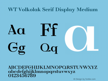 WT Volkolak Serif Display Medium Version 2.000;PS 002.000;hotconv 1.0.88;makeotf.lib2.5.64775 Font Sample