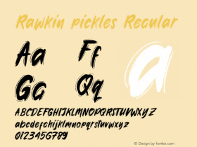 Rawkin pickles  Font Sample