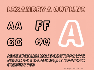 Lexandrya Outline Version 1.00;January 23, 2020;FontCreator 11.5.0.2422 64-bit Font Sample