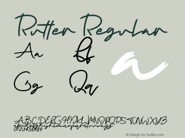 Rutter Version 1.00;January 22, 2020;FontCreator 12.0.0.2552 64-bit Font Sample