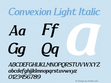 Convexion-LightItalic Version 001.002图片样张