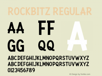 Rockbitz Version 1.00;January 22, 2020;FontCreator 11.5.0.2427 32-bit Font Sample