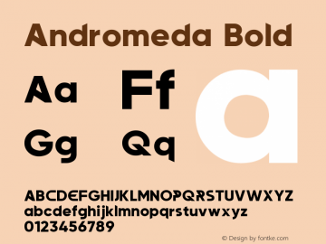 Andromeda Bold Version 1.00;January 22, 2020;FontCreator 12.0.0.2547 64-bit图片样张