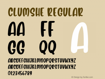 Clumshe Version 1.00;January 25, 2020;FontCreator 11.5.0.2422 64-bit图片样张