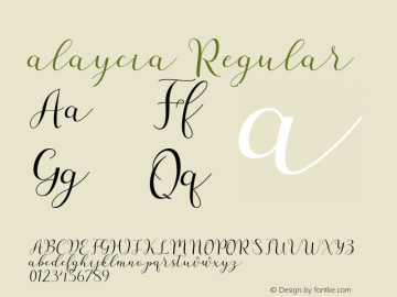 alaycia Version 1.000 Font Sample