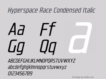 HyperspaceRaceCondensed-Ita Version 1.000;hotconv 1.0.109;makeotfexe 2.5.65596图片样张