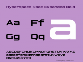 HyperspaceRaceExpanded-Bold Version 1.000;hotconv 1.0.109;makeotfexe 2.5.65596 Font Sample