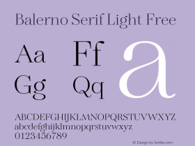 Balerno Serif Light Free Version 1.000;hotconv 1.0.109;makeotfexe 2.5.65596 Font Sample