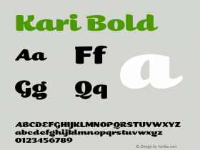 Kari-Bold Version 3.001;hotconv 1.0.109;makeotfexe 2.5.65596图片样张