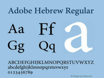 AdobeHebrew-Regular Version 2.006;PS 2.0;hotconv 1.0.70;makeotf.lib2.5.5900 Font Sample