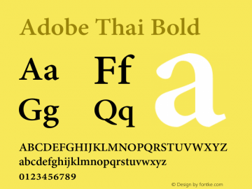 AdobeThai-Bold Version 1.043 Font Sample