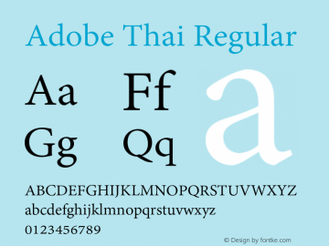 AdobeThai-Regular Version 1.043 Font Sample