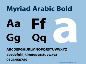 Myriad Arabic Bold Version 1.033;PS 1.000;hotconv 1.0.70;makeotf.lib2.5.5900 Font Sample