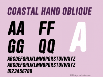 Coastal Hand Oblique Version 1.085;hotconv 1.0.109;makeotfexe 2.5.65596图片样张