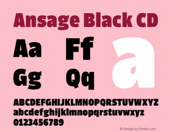 Ansage Black CD Version 1.000 Font Sample