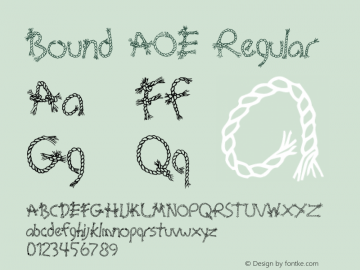 Bound AOE Regular Macromedia Fontographer 4.1.2 1/14/99图片样张