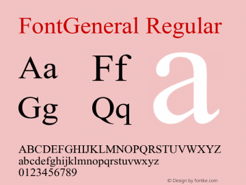 FontGeneral Version 1.00;December 21, 2018;FontCreator 11.5.0.2430 32-bit Font Sample