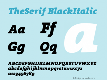 TheSerif BlackItalic Version 1.0 Font Sample