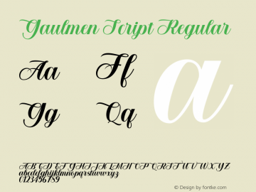 GaulmenScript Version 1.000 Font Sample