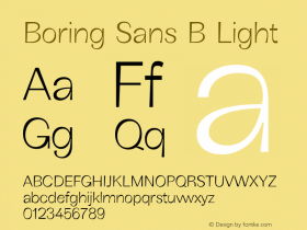 BoringSansB-Light Version 1.000;hotconv 1.0.109;makeotfexe 2.5.65596图片样张