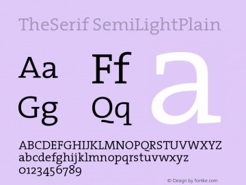 TheSerif SemiLightPlain Version 1.0图片样张