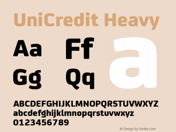 UniCredit Heavy Regular Version 2.000 Font Sample