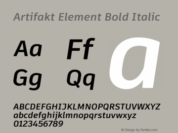 Artifakt Element Bold Italic Version 2.201图片样张