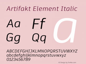 Artifakt Element Italic Version 2.201图片样张