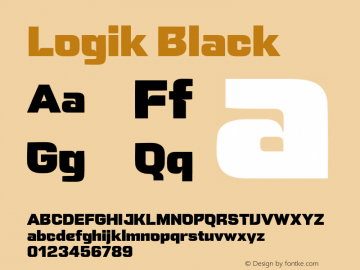 Logik Black Version 1.000;hotconv 1.0.109;makeotfexe 2.5.65596 Font Sample