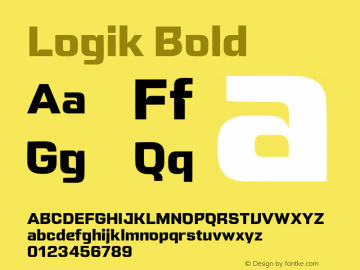 Logik Bold Version 1.000;hotconv 1.0.109;makeotfexe 2.5.65596 Font Sample