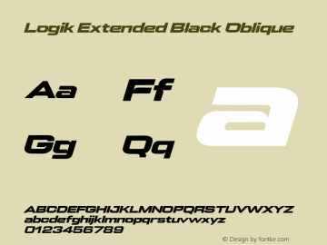 Logik Extended Black Oblique Version 1.000;hotconv 1.0.109;makeotfexe 2.5.65596 Font Sample