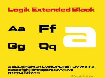 Logik Extended Black Version 1.000;hotconv 1.0.109;makeotfexe 2.5.65596 Font Sample