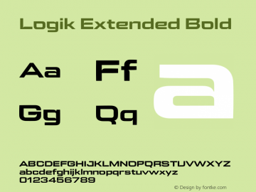 Logik Extended Bold Version 1.000;hotconv 1.0.109;makeotfexe 2.5.65596 Font Sample