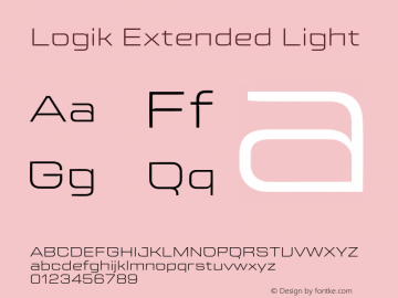 Logik Extended Light Version 1.000;hotconv 1.0.109;makeotfexe 2.5.65596 Font Sample