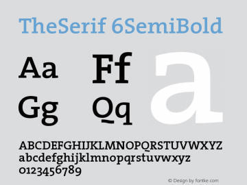 TheSerif 6SemiBold Version 1.0 Font Sample