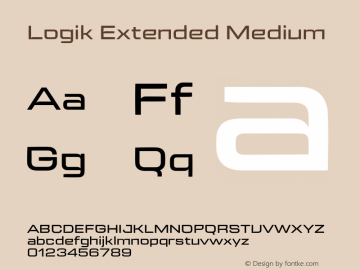Logik Extended Medium Version 1.000;hotconv 1.0.109;makeotfexe 2.5.65596 Font Sample